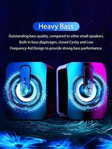 Desktop Computer Speaker 2.0 Multimedia Desktop Speaker With USB Powered RGB Light Show For Laptop, Small Sound System With USB Driver - Luminescence - View 5