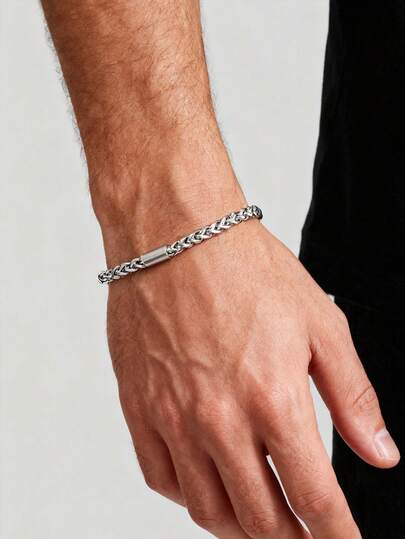 Pulseira de corrente de osso de dragão masculina estilo hip hop, 1 peça, aço inoxidável, decoração diária da moda