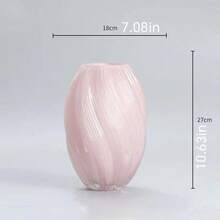 Vaso de luxo em açúcar de malte, decoração assimétrica minimalista rosa, flor hidropônica, flor seca, ornamento moderno para decoração de casa, vaso de vidro para flores - Multicolorido - Ver 7