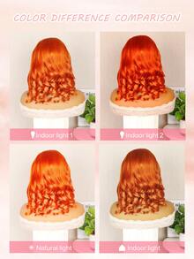 Glueless Bob Wig Blende Hair Pre Plucked Wear And Go Wigs Pre Cut Lace Body Wave Short Bob Lace Front Wigs For Women Upgraded No Glue 13x4 Lace Closure Wigs 8-16inch Short Bob Wig Blended Wigs-A Mix Of Human Blended Hair And Synthetic Black/Brown/Burgundy/Orange Color