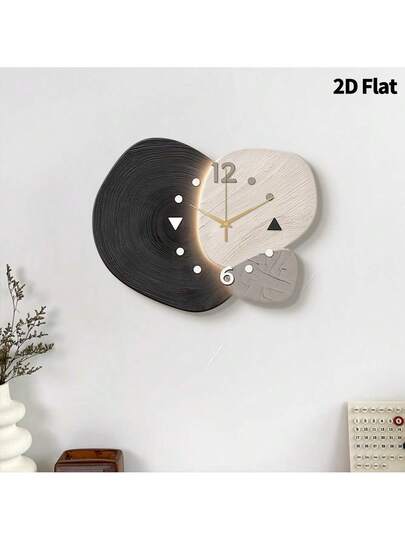 2D Flat 1pc Verlichting Luxe Moderne High End Home ation Wand Clock, Ultra Quiet Quartz Movement, No Ticking Sound, Painting Klok Living Room, Bedroom Office, able Watch, Unique Personalized, Clear Reading Time, In Bedroom, Studio, Ho Study, Kitchen Cafe, Perfect Family Friends