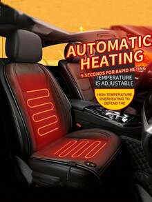 12V/24V Universal Velvet Car Heated Seat Cushion, Single Seat Winter Warmer - one-size - View 4