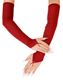 1 Pair Diamond Elegant Sheer Women's Gloves, Suitable For Performances, Banquets, Cosplay, Festivals, Bridal Accessories, Long Arm Sleeves - Multicolor - View 2