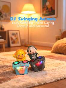 1 pieza Juguete electrónico de cerdo DJ con música y baile, juguete musical de pato DJ con luces LED y música, juguete musical de cerdito bailarín para niños (sin baterías incluidas)