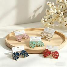 Enamel Leaf Earrings For Women Stainless Steel Statement Jewelry Chic & Sweet Style For Every Occasion