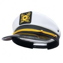 1pc Men's Captain Hat, Uniform Prop Captain Cap, Suitable For Party Accessories - Multicolor - View 3