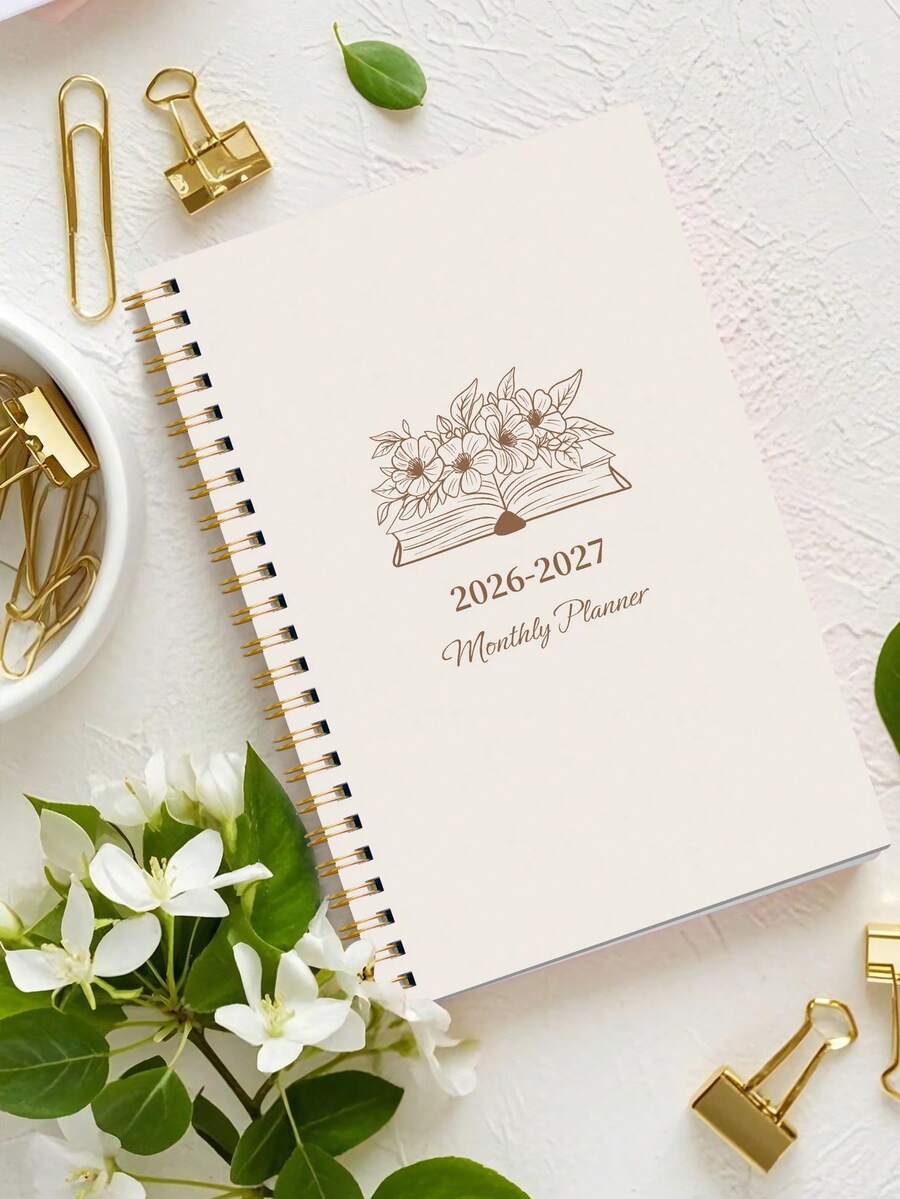 1本 2026年7月-2028年6月 A5(5.7" X 8") 週計畫與月計畫本，時間視覺化，每日行程記錄，月度學年筆記本，提升工作效率，返校與辦公用品，教師禮物，男士適用，學生筆記本
