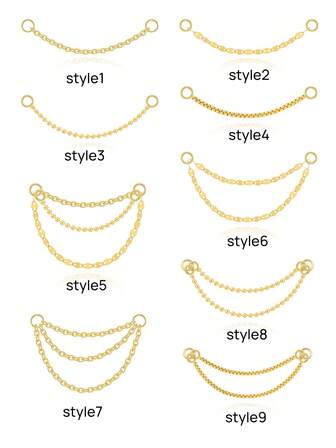 1pc 925 Sterling Silver Earrings Chain Accessories 18k Gold Plated Earrings Connector Chain For Women Convertible Dangle Chain For Double Piercings