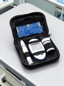 1个糖尿病用品收纳袋，采用优质牛津布制成，容量大，方便携带，适合整理糖尿病用品、血糖仪、糖尿病便携盒或旅行医疗包 - 彩色 - 查看 3