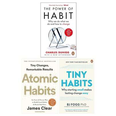 Tiny Habits, Atomic Habits, The Power Of Habit 3 Books Collection Set