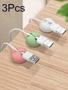 3pcs Desktop Cable Organizer Clip, Cord Management Holder For Charging Cables, Suitable For School Office Desk And Home Office Back To School - 彩色 - 查看 9
