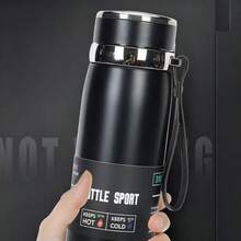 Termo 800ml Acero Inoxidable Térmico - Negro - Ver 4