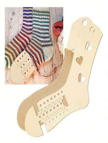 2/4pcs Adjustable Wooden Sock Blockers, Expandable Sock Display Forms, Tall Sock Stretchers, Knitting Sock Measurement Tools, Sock Shaping Clamps, DIY Knitting & Crochet Stretchers, Arts & Crafts And Sewing Supplies, Knitting Tools For Hand Knitted Socks, DIY Sock Accessories, Sewing Accessories, Durable Wooden Craft, Stable Non-Slip - Multicolor - View 1