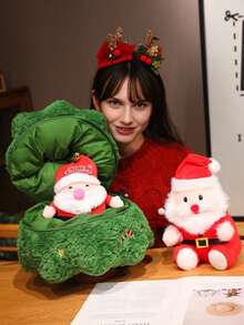 Santa Plush Stuffed Claus In Tree Pillow For Kids Toy And Christmas Tree Plush Pillow Decor The Elk Plush Doll Toys - Cozy Holiday Plushie For Toddlers