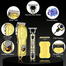LQT LQT 1/2/3pcs,Professional Men's Hair Trimmer And Razor Set, USB Charging&LCD Display Hair Clipper , Professional Cordless Hair Trimmer And Beard Trimmer, The Best Choice For Barber Or Families,Father's Day Gift, Men's Gifs