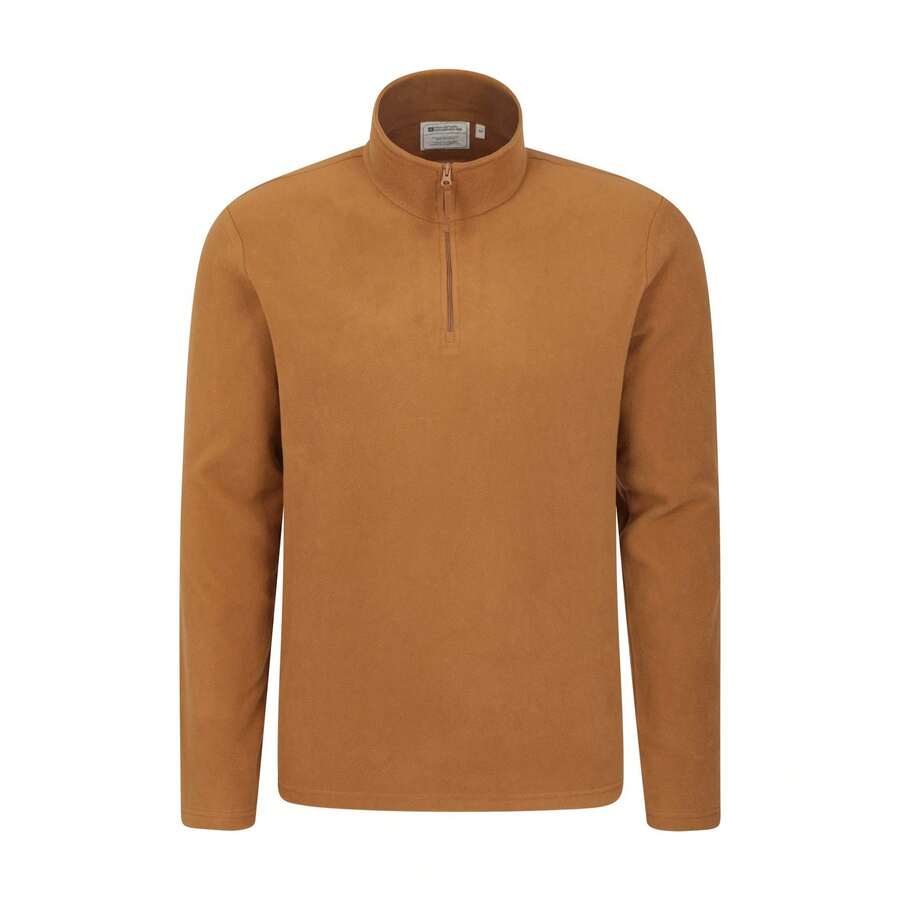 Mountain Warehouse Mens Camber II Half Zip Fleece Top (Mustard) - 100% Polyester - (MW830) - Mustard Yellow - View 1