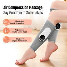 1 Pc Leg Massager, Calf Circulation Massager, 3 Intensities And 3 Modes, Easy To Use, Suitable For Relaxing Feet, Calves, Thighs And Knees. Valentine's Day, Christmas, Mother's Day And Father's Day Gifts. (Light Grey - Light Grey - View 4