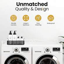 Washer Dryer Countertop,54''X27.6'' Wave Edge Wood Shelf Topper With Anti-Slip Patches,Laundry Room Washer And Dryer Laundries Hamper Counter Storage Organization (Black)Halloween - Sắt trắng - Xem 2