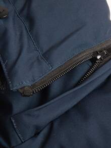 Men's Mid-Length Hooded Down Jacket, Thick Windproof Warm, Solid Color Design, Fashion New Style, Men's Casual Outerwear