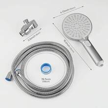 5'' Cabezal de Ducha de Mano, 5 Modos Ducha de Gran Caudal,Cromo de Cabezal de Ducha de Alta Presión,Regaderas para Baño con Manguera de 6,5ft Soporte y Cierre de Agua con un Toque,para Baño Hotel etc - Modelos con filtro - Ver 11