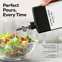 Glass Olive Oil Dispenser Bottle For Kitchen By Brighter Barns - Avocado Oil Dispenser Set, Vanilla Syrup Bottle - Modern Decor, Gold Kitchen Accessories For Home, Alrbnb, Cafe-2PCS - màu đen - Xem 5