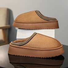 Platform Fluffy Slippers Men Women House Flats Fashion Plush Winter Designer Shoes Man Home Couple Casual Footwear