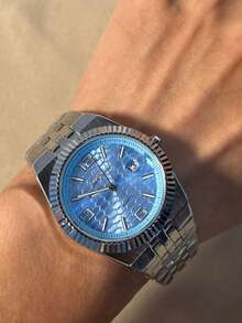 1pc DENVOSI Fashion Business Men's Quartz Watch With Date Display, Luminous, Waterproof, Suitable For Daily Accessories, Can Be Given As A Gift To Family And Friends