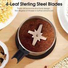 电动研磨机 Plus，胡椒研磨机，家用电动香料研磨机和咖啡研磨机，不锈钢材质，一键操作，适用于咖啡豆、香料、草药、胡椒、坚果、豆类、谷物等。 - 英規插(220-240V) - 查看 3