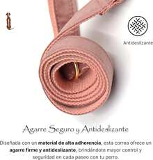 Correa de Terciopelo para Perros pequeños, pequeños, medianos y Grandes. (Rosa, Chico) - Caramelo - Ver 6