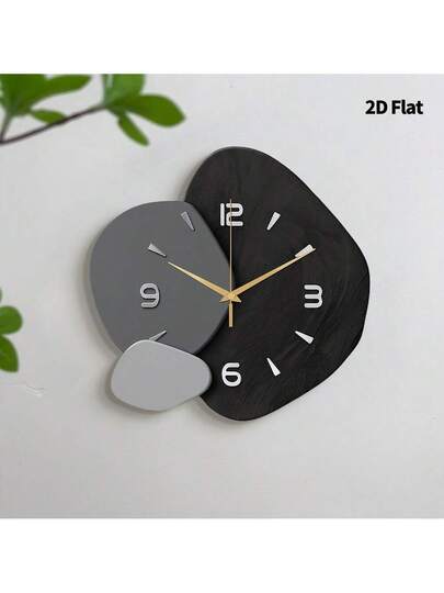 2D Flat 1pc Verlichting Luxe Moderne Minimalist Home Creative ation Wand Clock, Ultra Quiet Quartz Movement, No Ticking Sound, Painting Klok Living Room, Bedroom Office, able Watch, Unique Personalized, Clear Reading Time, In Bedroom, Studio, Ho Study, Kitchen Cafe, Perfect Family Friends view 5