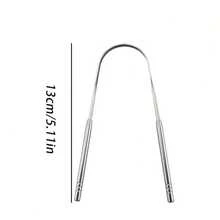 1/2/6pcs Stainless Steel Tongue Cleaning Tongue Scraper Reusable Tongue Coating Cleaning Scraper Silvery U Shaped Tongue - Silver - View 7