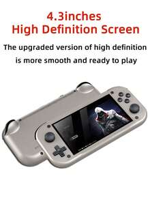 1pc Handheld Game Console With 4.3-Inch Screen 4k High-Definition Nostalgic Arcade Built In 25 Simulators 30000 Games For Husband Or Brother Holiday Birthday Gift