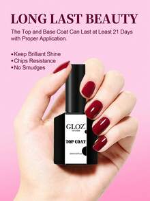 GLOZ 15ml No-Wipe Glossy Top Coat, High Shine & Long-Lasting Gloss, Suitable For Clear Gel Polish And Acrylic Nails, Ideal For Home DIY And Nail Salons - 無色 - 查看 5