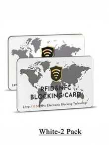 2/5 Packs RFID Blocking Card NFC Contactless Debit/Credit Card ATM Passport Protector Ideal For Men & Women Slim With World Map Design Perfectly Fit In Wallet - Multicolor - View 21