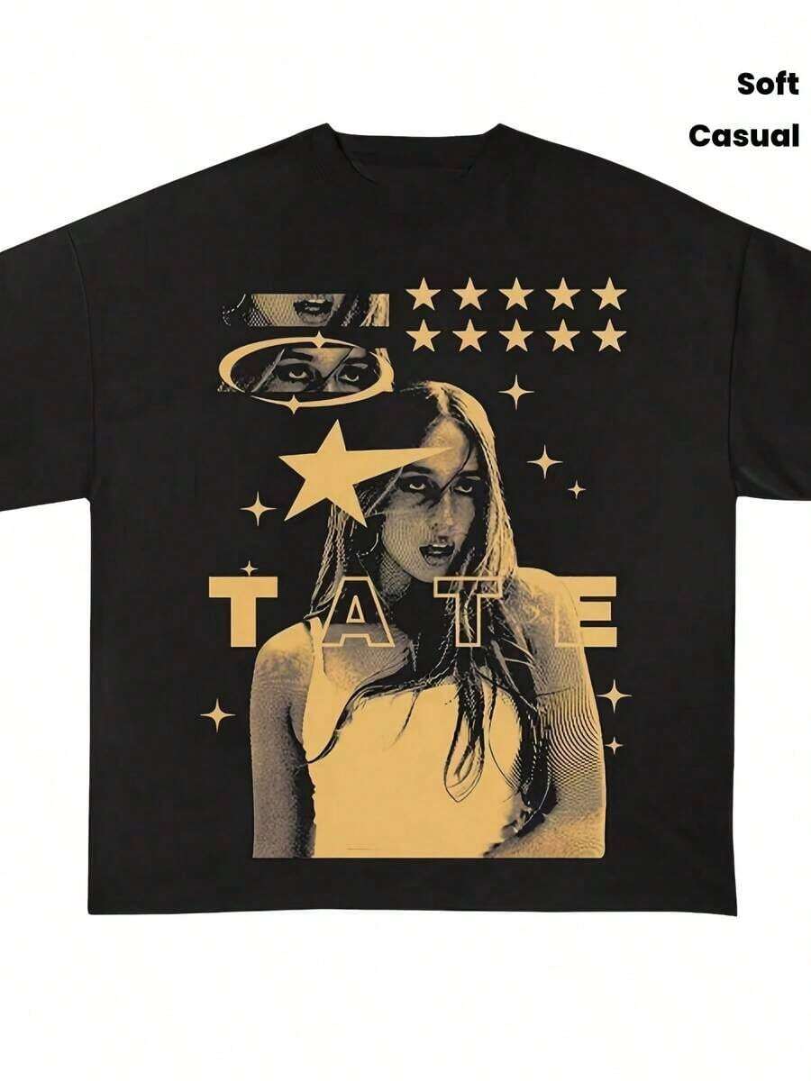 Frank Oceans Shirt Rap Tee Concert Merch Blonds Album Cover Graphic T-Shirt COTTON New Arrival Anime Clothes T Shirts For Men And Women - 黑5 - 查看 1