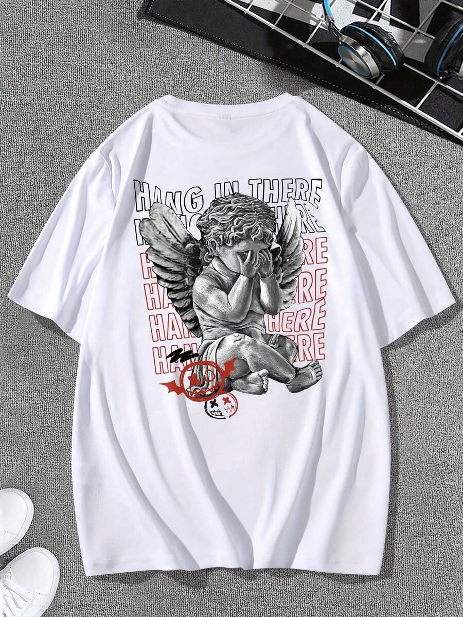 Camiseta de Verano Cómoda para Hombre - Blanco - Ver 1