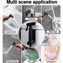 Bidet Sprayer For ToiletHandheld Bidet Spraye Cloth Diaper Sprayer Water Kit Bathroom Hand Held Bidet Shower For Self Cleaning Stainless Steel And Easy To Install - màu đen - Xem 7