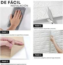 10pzs Panel Pared Decorativo Autoadherible 3D Papel Tapiz Azulejo Relieve Textura Realista Minimalista Contemporáneo Profesional Espuma PE Impermeable Resistente Húmedad Lavable| Claro - Blanco Puro - Ver 6