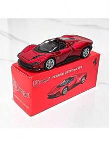 Burago 1:64 比例法拉利系列赛车模型，儿童迷你压铸复制车，小型合金收藏车模型，新年圣诞节生日礼物 - DAYTONA SP3-紅色 - 查看 2