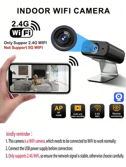 1pc Mini Wireless Slimme Camera, Home Security Camera WiFi, Motion Detection, Not Waterproof, Can View Real Time Via Remote App Monitor, Nanny Cam, Indoor Surveillance Outdoor view 3