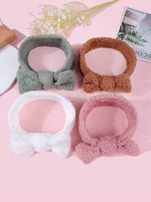 8 piezas Diademas gruesas de invierno de color caramelo, diademas anchas con lazo para niños, scrunchies de pelo lindos y festivos para niñas, accesorios de pelo para bebés, esenciales para la ducha