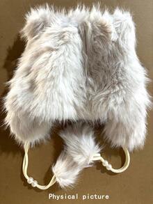 1 件时尚蓬松优雅厚人造毛皮捕兽帽，可爱又温暖（请参考实际产品图片，因为拍摄期间的光照条件可能会有轻微的色差） - 彩色 - 查看 7