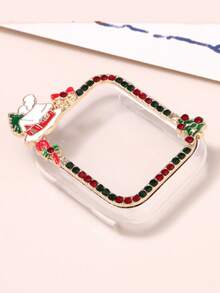 1pc New Versatile Christmas Rhinestone Case Suitable For Apple Watch 9 8 7 6 SE, 40mm/41mm/44mm/45mm (Watch And Strap Not Included)