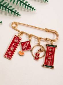 1 件百搭简约时尚吉祥可爱胸针，时尚风格 - 彩色 - 查看 3