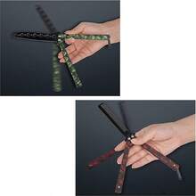 Juego de Entrenador de Cuchillo Mariposa y Peine para Principiantes, 2 Piezas, Simulador de Práctica Segura sin Filo - Trucos y Habilidades - Verde - Ver 10