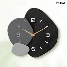 1pc Modern Minimalist Luxury 2D Flat Wall Clock, Super Silent Quartz Movement, No Ticking Sound, Decorative Silent Wall Clock Suitable For Living Room, Bedroom And Office, Fashionable Bedroom Wall Clock Decor, Unique Personalized, Ultra-Clear Time Reading, Ideal For Living Room, Bedroom, Office, Studio, Home, Study, Kitchen And Cafe Clock Decoration, Perfect Decorative Gift For Friends And Family.
