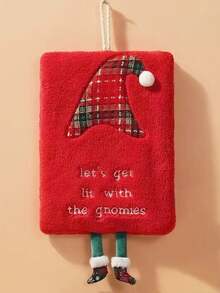 1pc Christmas Hanging Hand Towel For Kitchen, Bathroom, Quick Dry Absorbent Decorative Cloth