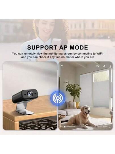 1pc Mini Wireless Slimme Camera, Home Security Camera WiFi, Motion Detection, Not Waterproof, Can View Real Time Via Remote App Monitor, Nanny Cam, Indoor Surveillance Outdoor view 8