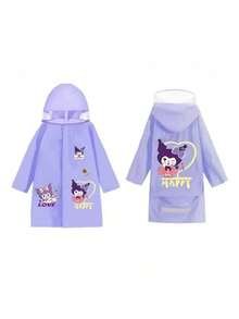 儿童雨衣一件装，带收纳袋，适合小学生，卡通图案，适合幼儿园，长款，大容量收纳袋。