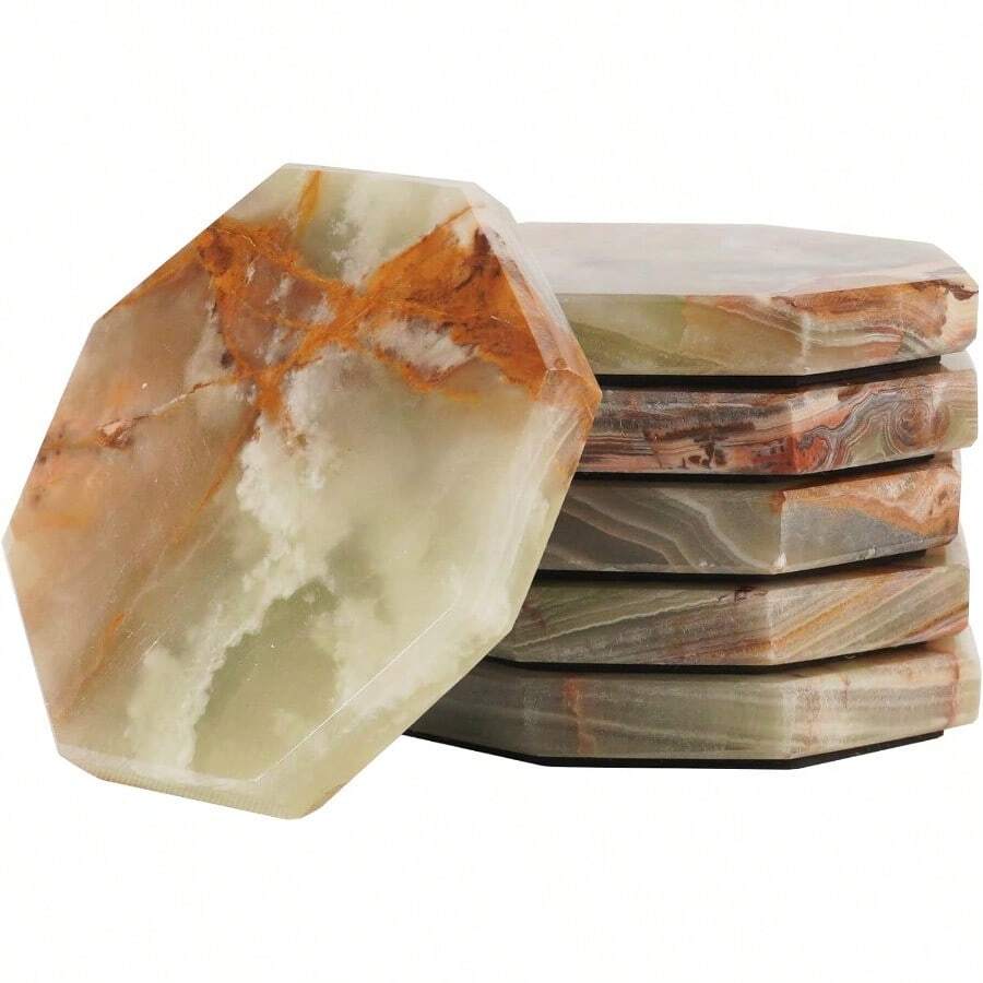 Marble Coasters For Drinks Warming Coffee 3.5 Inches Set Of 6 Black Handmade Star Coaster Plates Ideal For Car And Outdoor Pot Mat Caddy Kitchen Cup Pad Coaster Sets